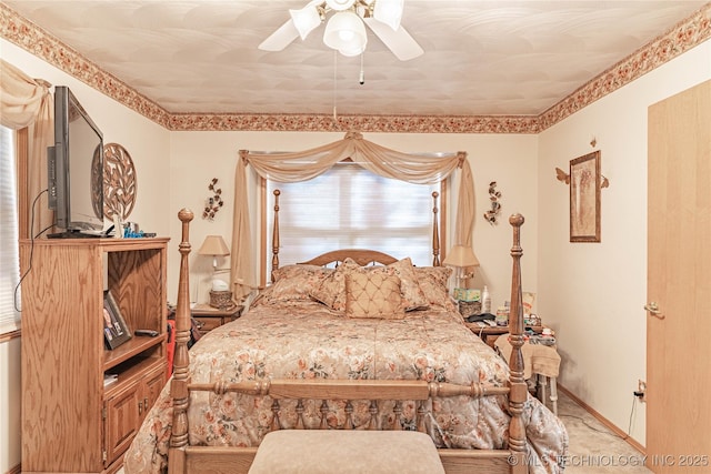 432756 E 320th Rd, Big Cabin, OK 74332 - bedroom with ceiling fan and baseboards