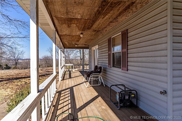 deck featuring covered porch