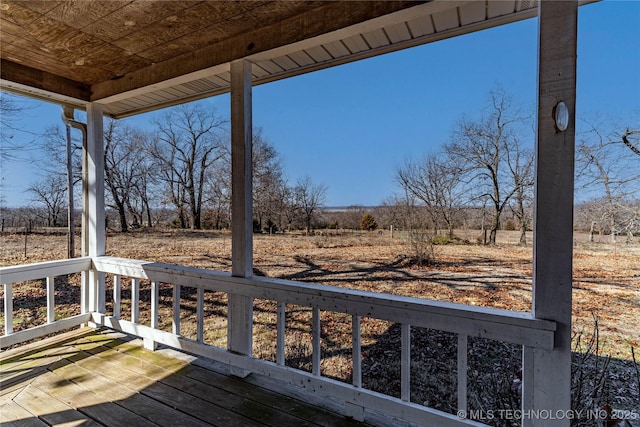 deck with a rural view