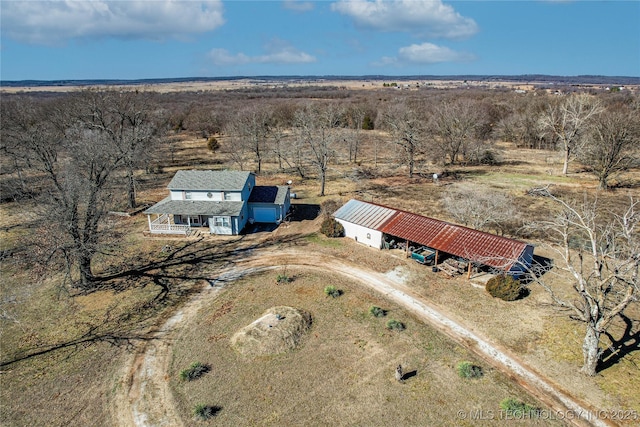 aerial view with a rural view