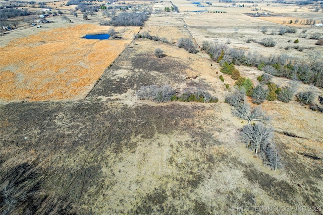 bird's eye view with a rural view