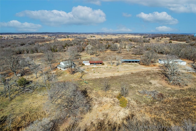 drone / aerial view featuring a rural view