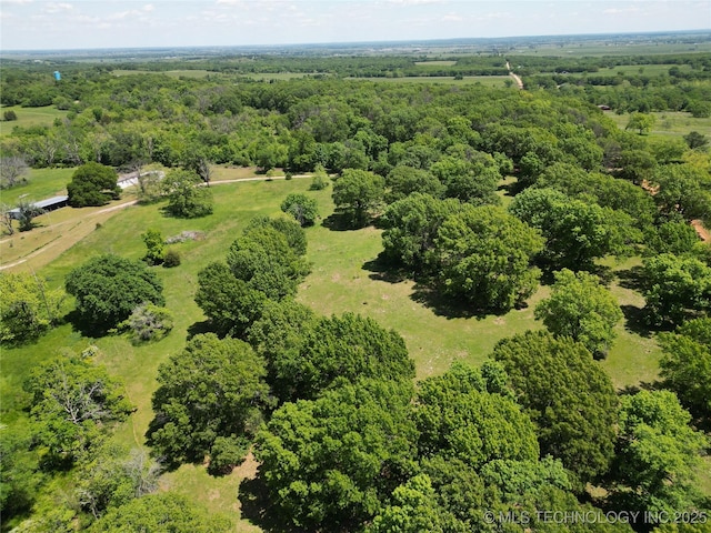 432756 E 320th Rd, Big Cabin, OK 74332 - birds eye view of property featuring a forest view
