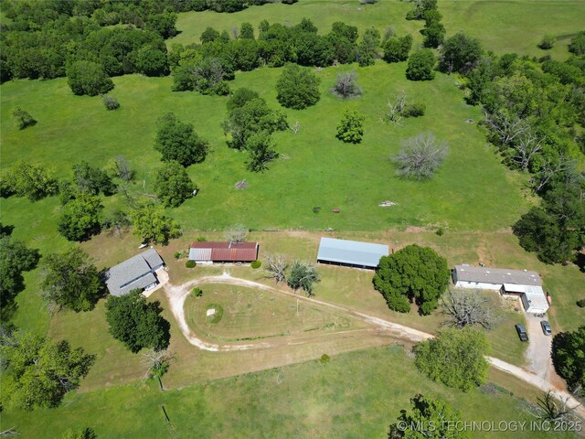 432756 E 320th Rd, Big Cabin, OK 74332 - birds eye view of property featuring a rural view