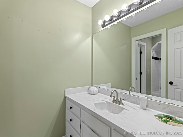 bathroom with vanity and bathtub / shower combination