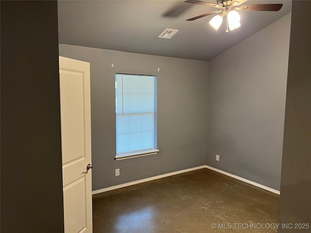 spare room featuring ceiling fan