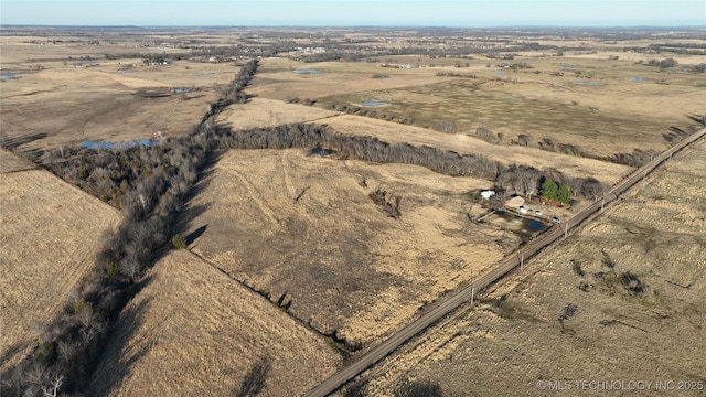 aerial view featuring a rural view