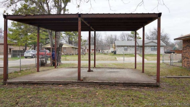 view of yard featuring a carport