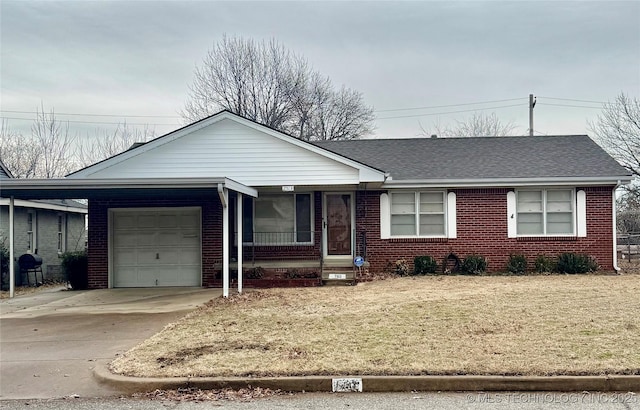 ranch-style house with a carport and a garage