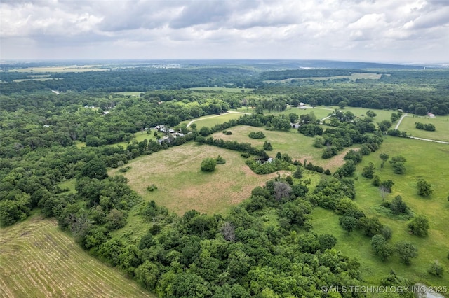 aerial view with a rural view