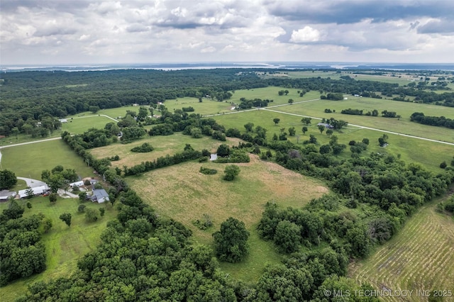 bird's eye view featuring a rural view