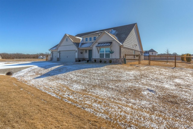 view of front of house with a garage