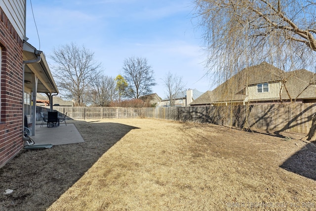 view of yard with a patio area