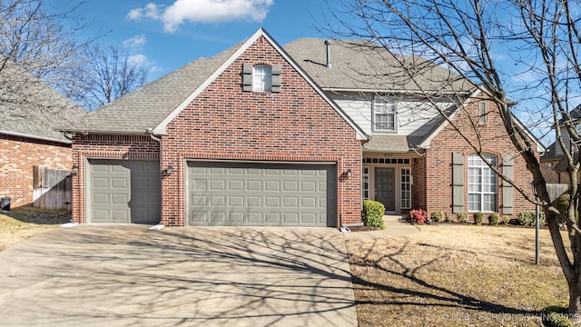 view of front of house with a garage