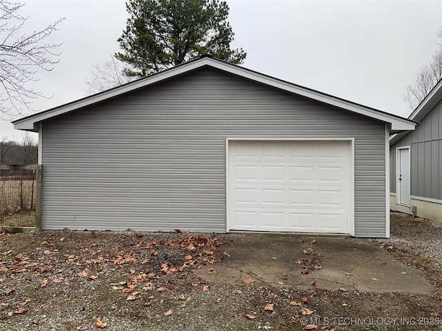 view of garage