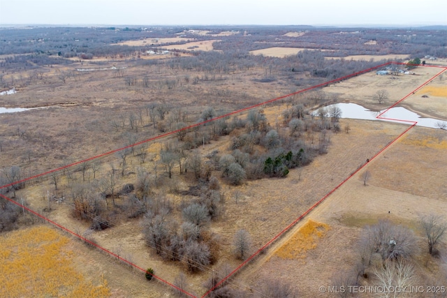 aerial view featuring a rural view