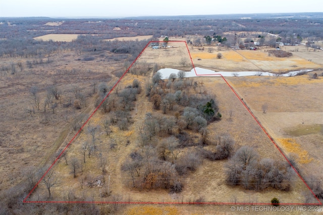 bird's eye view featuring a rural view