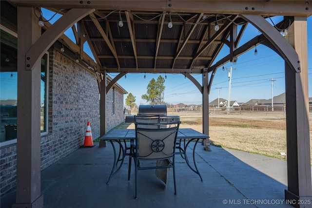 view of patio / terrace featuring a gazebo