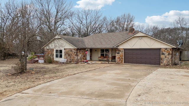 ranch-style home with a garage