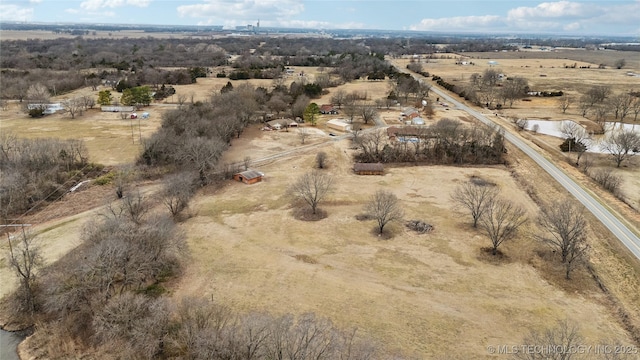 aerial view with a rural view