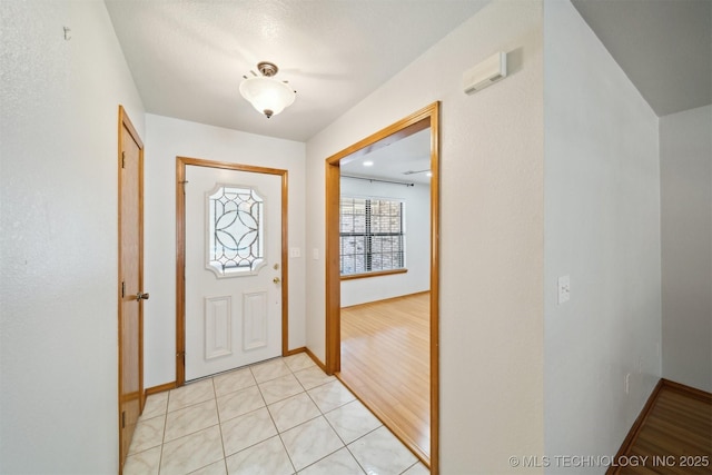 entryway with light wood-type flooring