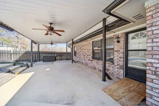 view of patio / terrace with ceiling fan