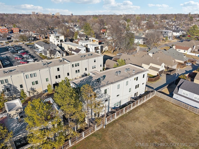 aerial view with a residential view