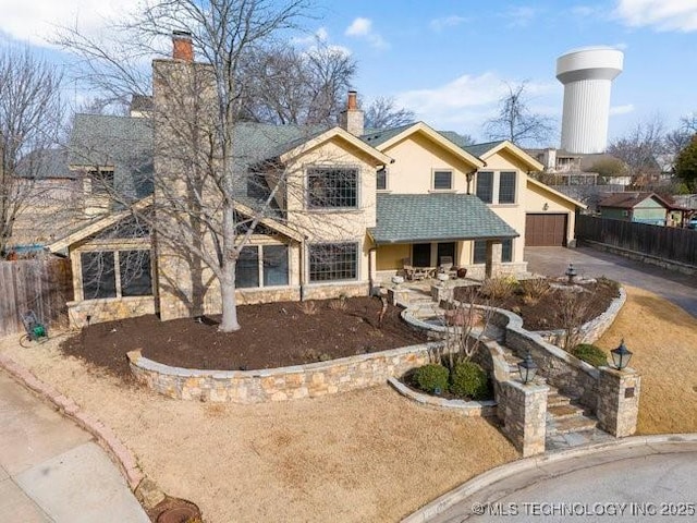 view of front of house with a garage