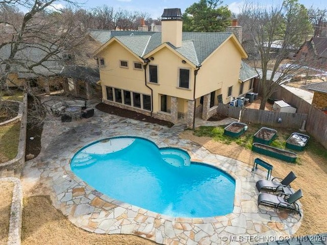 view of pool featuring a patio