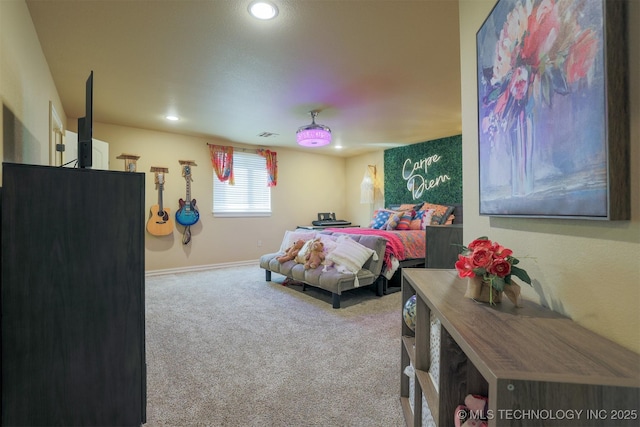 view of carpeted bedroom