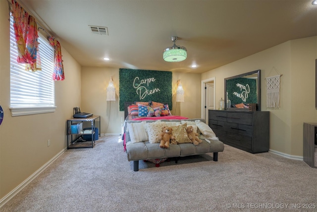 bedroom with carpet floors