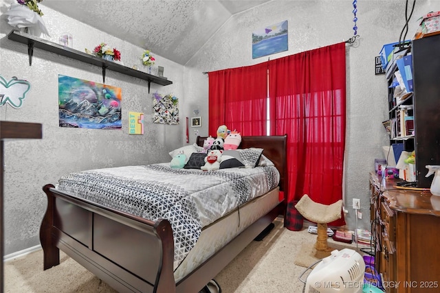 bedroom featuring vaulted ceiling