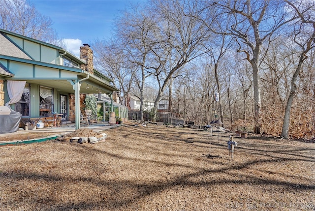 view of yard with a patio area