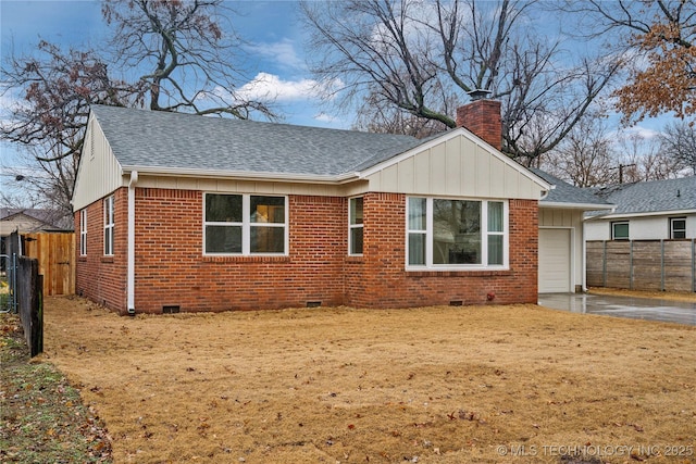 exterior space featuring a garage