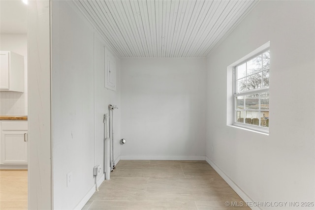 empty room with light hardwood / wood-style floors