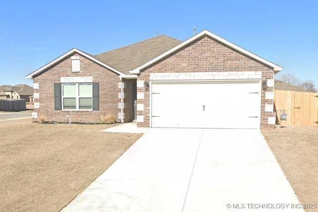 view of front facade with a garage