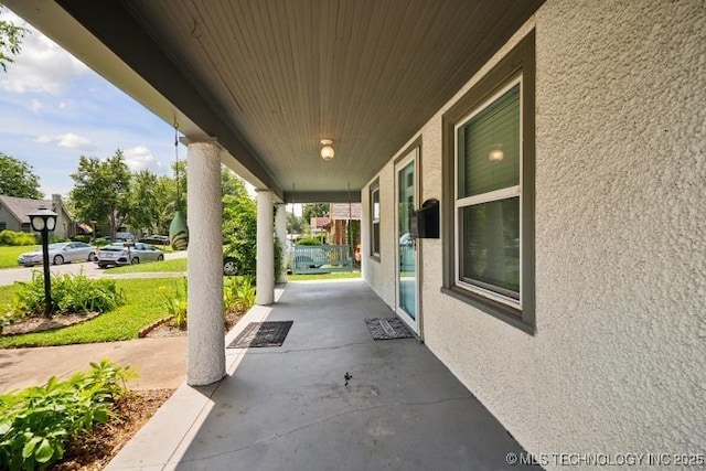 view of patio with a porch