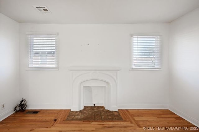 interior space with hardwood / wood-style flooring