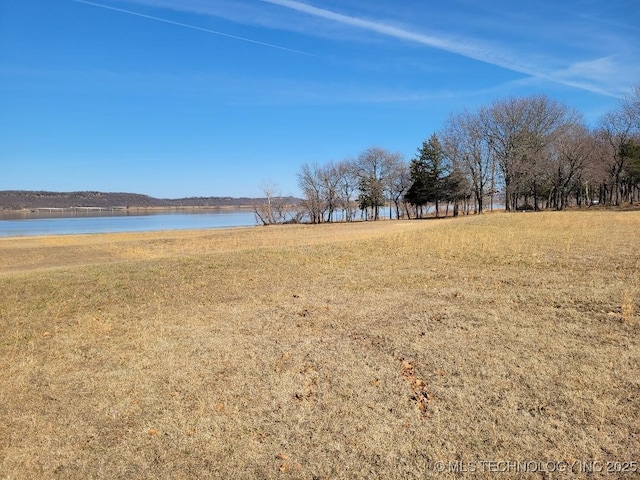 view of yard featuring a water view