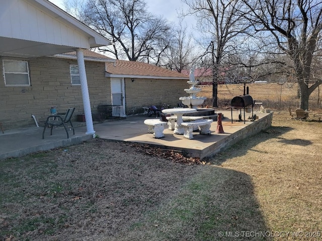 view of yard with a patio area