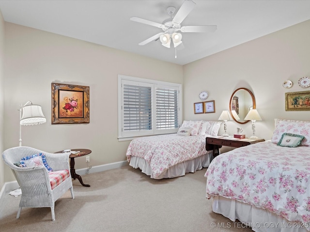 2941 Versailles Pl, Bartlesville, OK 74006 - bedroom with carpet, baseboards, and ceiling fan
