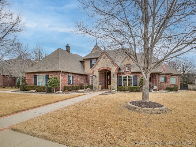 view of front of property featuring a front yard