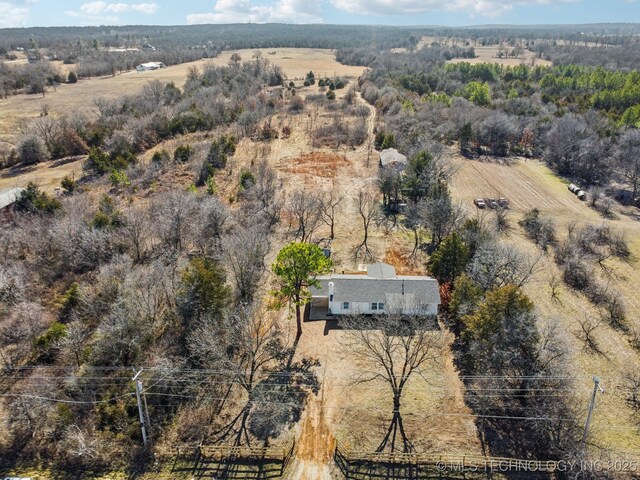 aerial view with a rural view