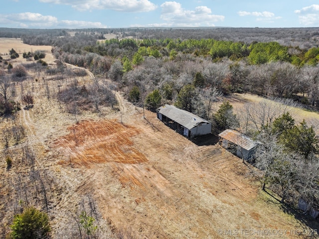 drone / aerial view with a rural view