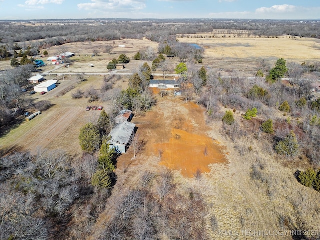 aerial view featuring a rural view