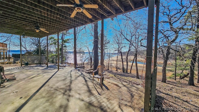 116568 S 4268th Rd, Checotah, OK 74426 - view of patio / terrace with ceiling fan