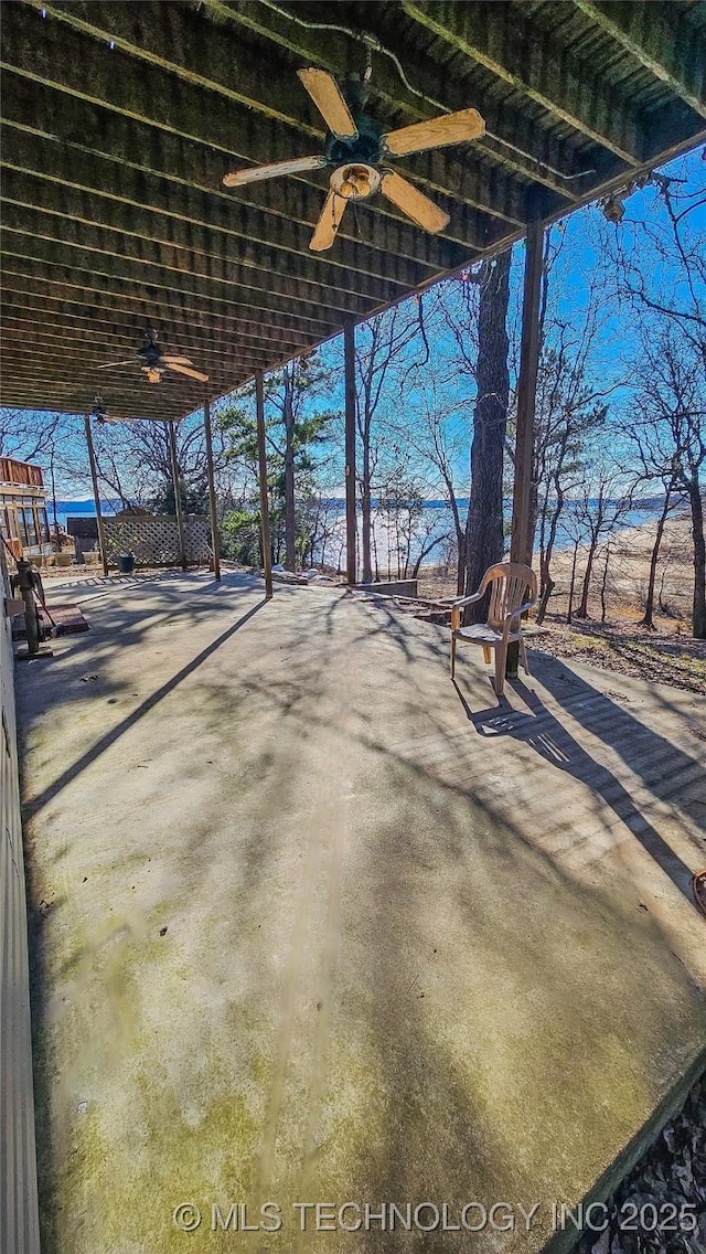 view of patio / terrace with ceiling fan