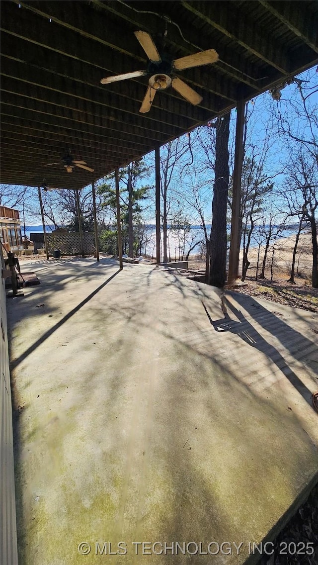 view of patio with ceiling fan