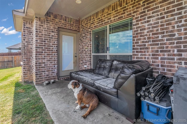 view of patio with an outdoor hangout area