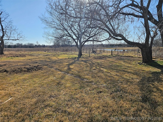 view of yard with a rural view